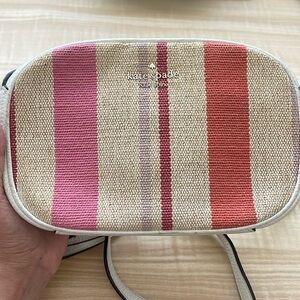 Kate Spade Leila Stripe Canvas Mini Crossbody